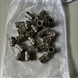 Norse Viking Silver Hair Beads